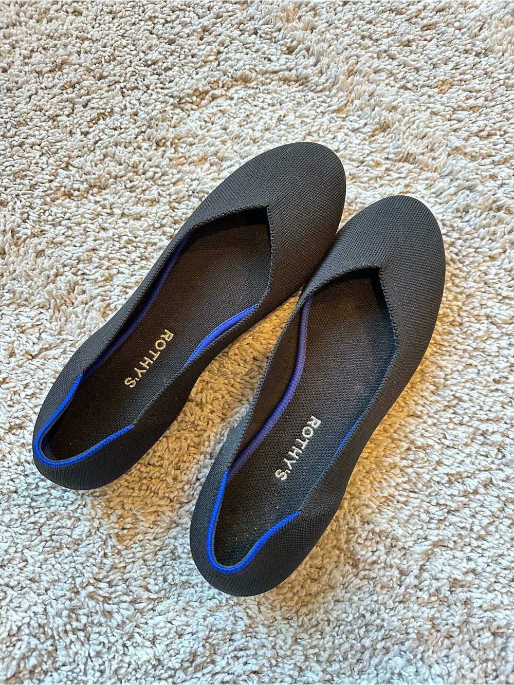 Rothy's The Flat Black Knit shoes